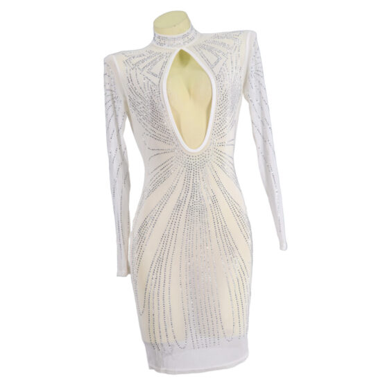 7173 - rhinestone front open dress - Image 6