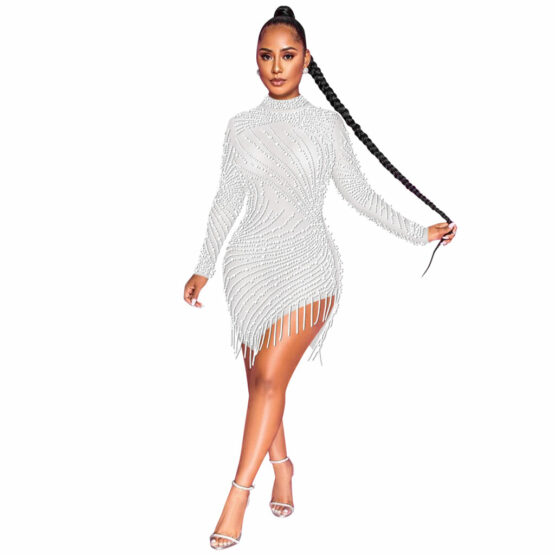 7194 - Rhinestone Mesh Dress - Image 2