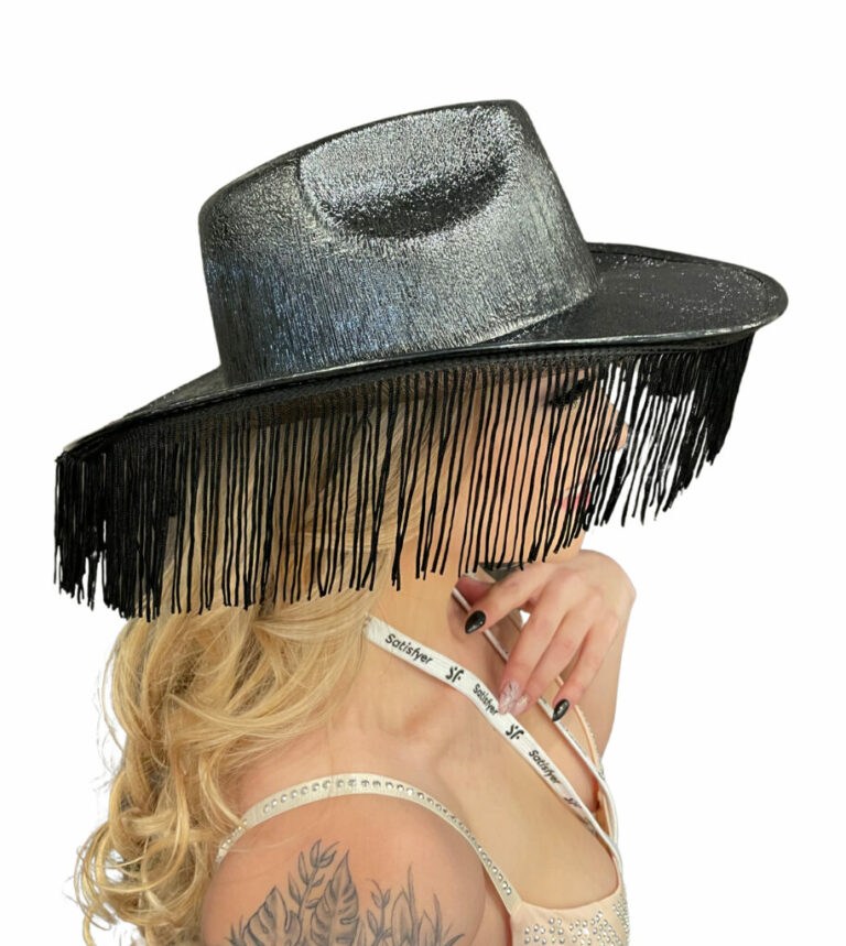 JC545 - Metallic Cowboy Hat with Fringes - Image 11
