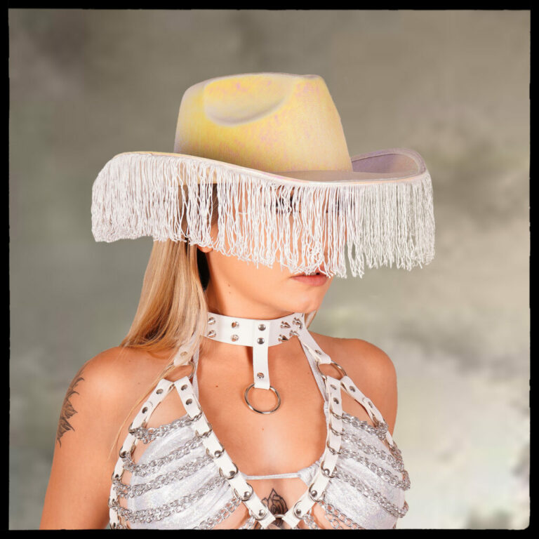 JC545 - Metallic Cowboy Hat with Fringes - Image 4