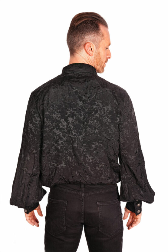 SHT08201 - Black Frilled Pirate Shirt - Image 2
