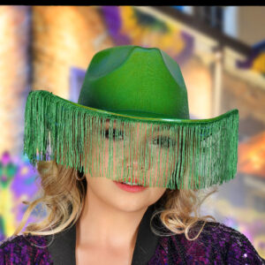 JC545 - Metallic Cowboy Hat with Fringes