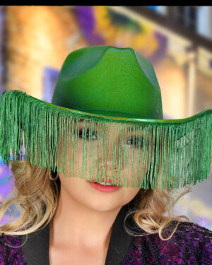 JC545 - Metallic Cowboy Hat with Fringes