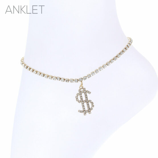 84131 - Rhinestone Anklet money $ - Image 2