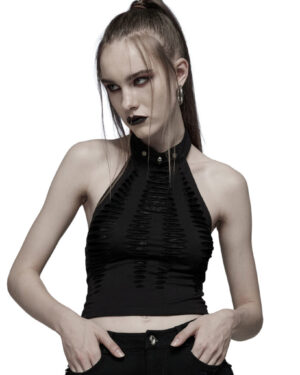 WT712 - hollowed out spider print top