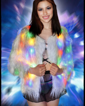 2567 - LED Faux Fur Jacket w/lining