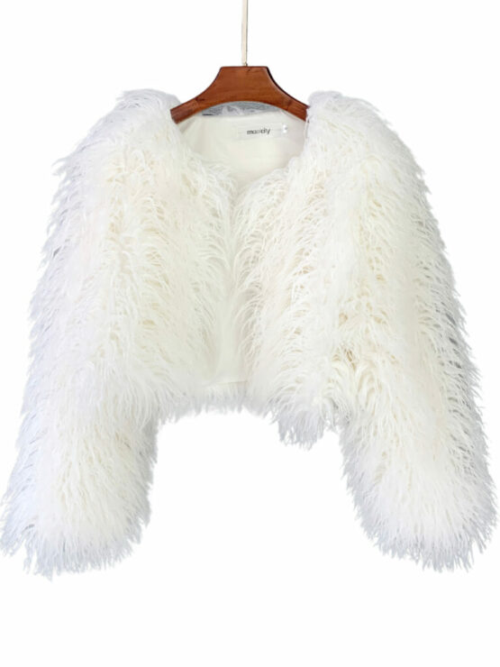 2568 - Faux Fur Crop Jacket with lining - Image 5