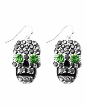 55491 - Skull Face Earrings with Rhinestones