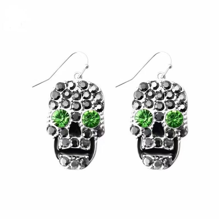 55491 - Skull Face Earrings with Rhinestones