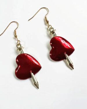 55495 - Heart Daggered Earrings