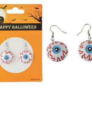 55516 - Fiery Blue Pupil Eyeball Earrings..