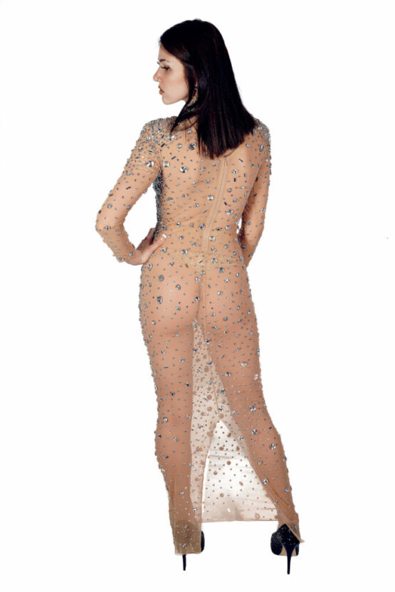 7242 - Rhinestone Mesh Dress-S - Image 2