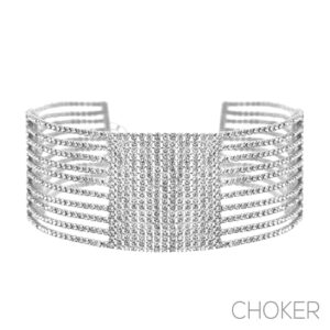 18088 - Multi Row Rhinestone Choker