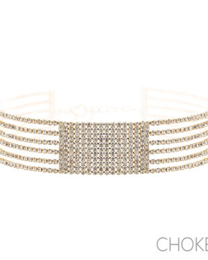 18098 - 5 Row Rhinestone Choker