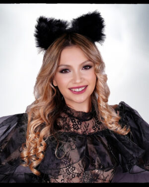 69161 - Fuzzy Cat Headband- Black