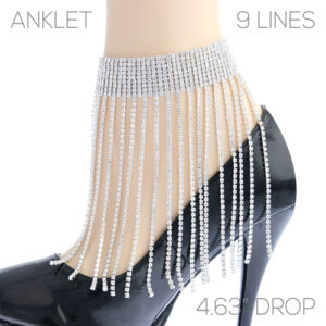 84217 - G RS 9 line Tassel Anklet