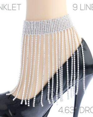 84217 - G RS 9 line Tassel Anklet-Gold