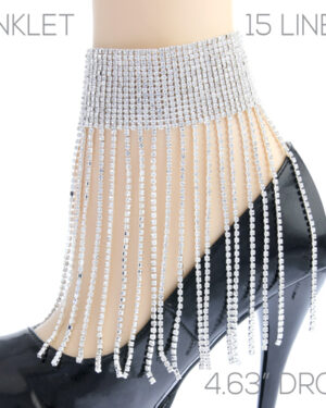 84218 - G RS 15 line Tassel Anklet-Gold