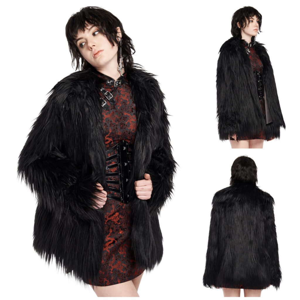 WY1059 - Simple Punk Imitation Faux Fur Coat