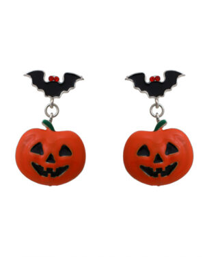 23137 - r bat with pumpkin earrings hy