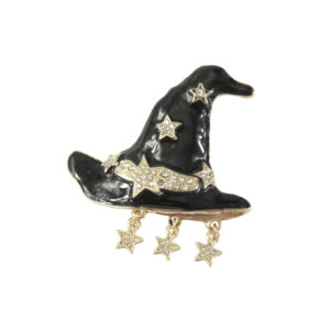 31506 - gold witch hat three star pin / brooch