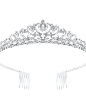 60762 - Rhinestone Tiara, gold, L5.5xH1.10xD4.75in