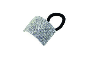 70509PT - 10 row rhinestone ponytail, 1.75x1.25in