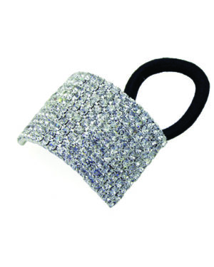 70509PT - 10 row rhinestone ponytail, 1.75x1.25in