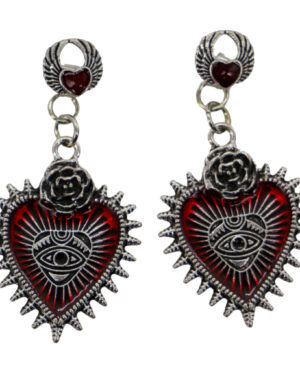 55479 - Evil Eye Heart Stone Earrings