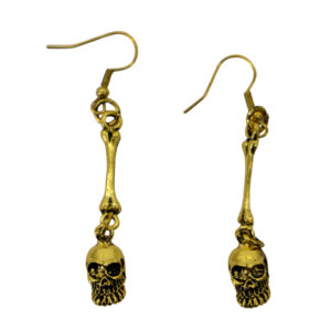 55485 - Skull and Bone Drop Dangle Earrings