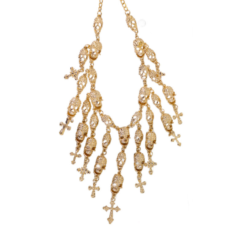 55512 - Cross and Skulls Layered Necklace - Image 3