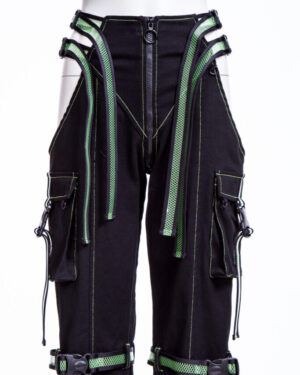 7277 - Punk Low Rise Straight Leg Cargo Pants with Buckle Pockets
