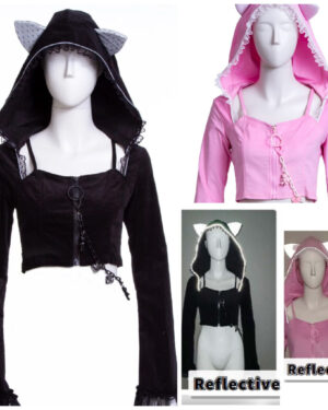 7290 - Lolita Reflective Cat Ears Hoodie