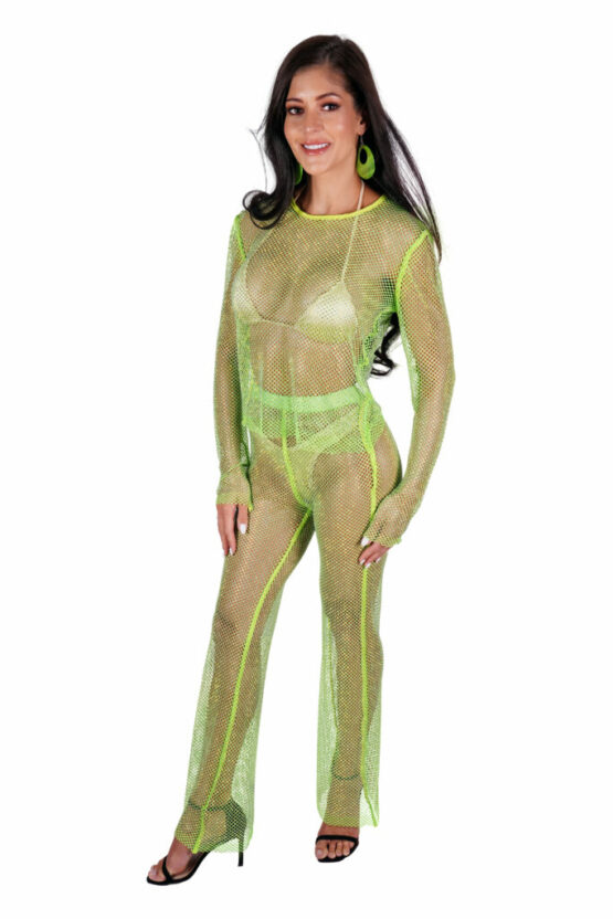 8432 - Rhinestone Mesh Pants - Image 7