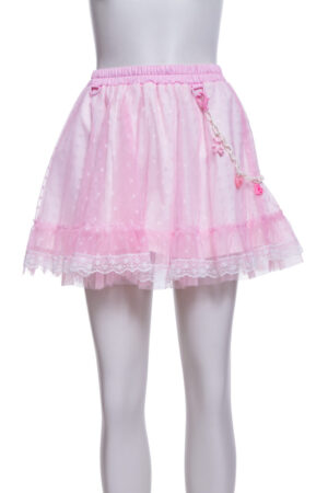 7291 - Lace Reflective Puff Skirt with Charm Link Chain