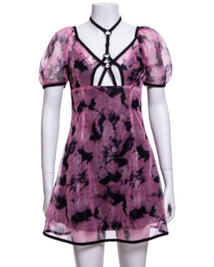 7292 - Choker Harness Tie Dye Dress
