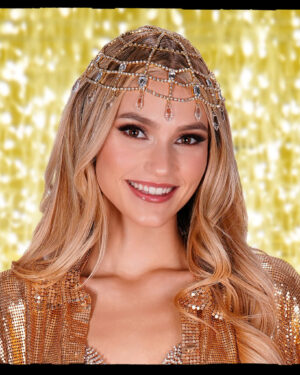 71190 - Gem and Rhinestone Cap Headpiece
