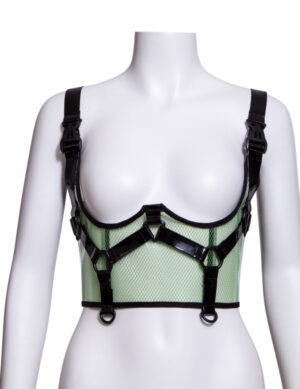 7273 - Transparent Mesh with Straps Waist Vest-Green