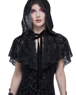 CA027 - Black Lace Renaissance Cape