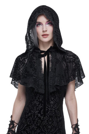 CA027 - Black Lace Renaissance Cape