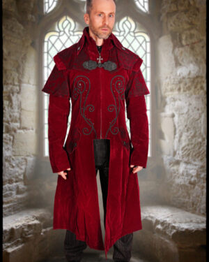 CT13402 - Men's Red Gothic Winter Coat