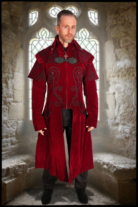 CT13402 - Men's Red Gothic Winter Coat
