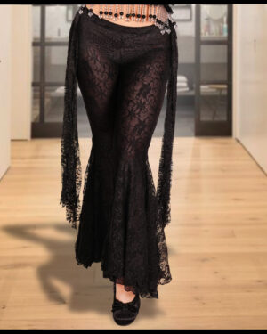 2106 - Lace Pants with Lining - Black
