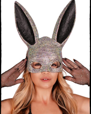 63330 - Rhinestone Bunny Mask-AB