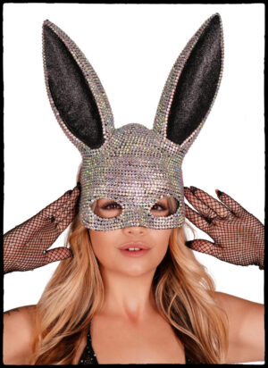 63330 - Rhinestone Bunny Mask-AB