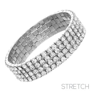 5474 - 4 Row Stretchy Rhinestone Bracelet
