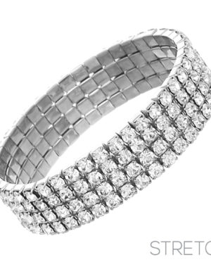5474 - 4 Row Stretchy Rhinestone Bracelet
