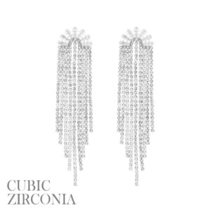 27899 - g rs cz baguette tassel ear-Gold