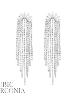 27899 - g rs cz baguette tassel ear-Gold