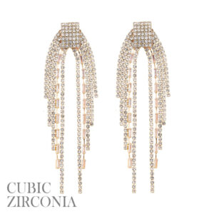 27906 - g rs cz baguette fringe tassel ear